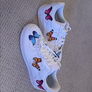 Air Force ones with butterflies